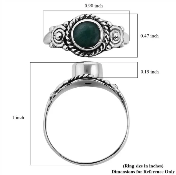 Bali Legacy Emerald Solitaire Ring Sterling Silver Size 8! - Picture 7 of 8